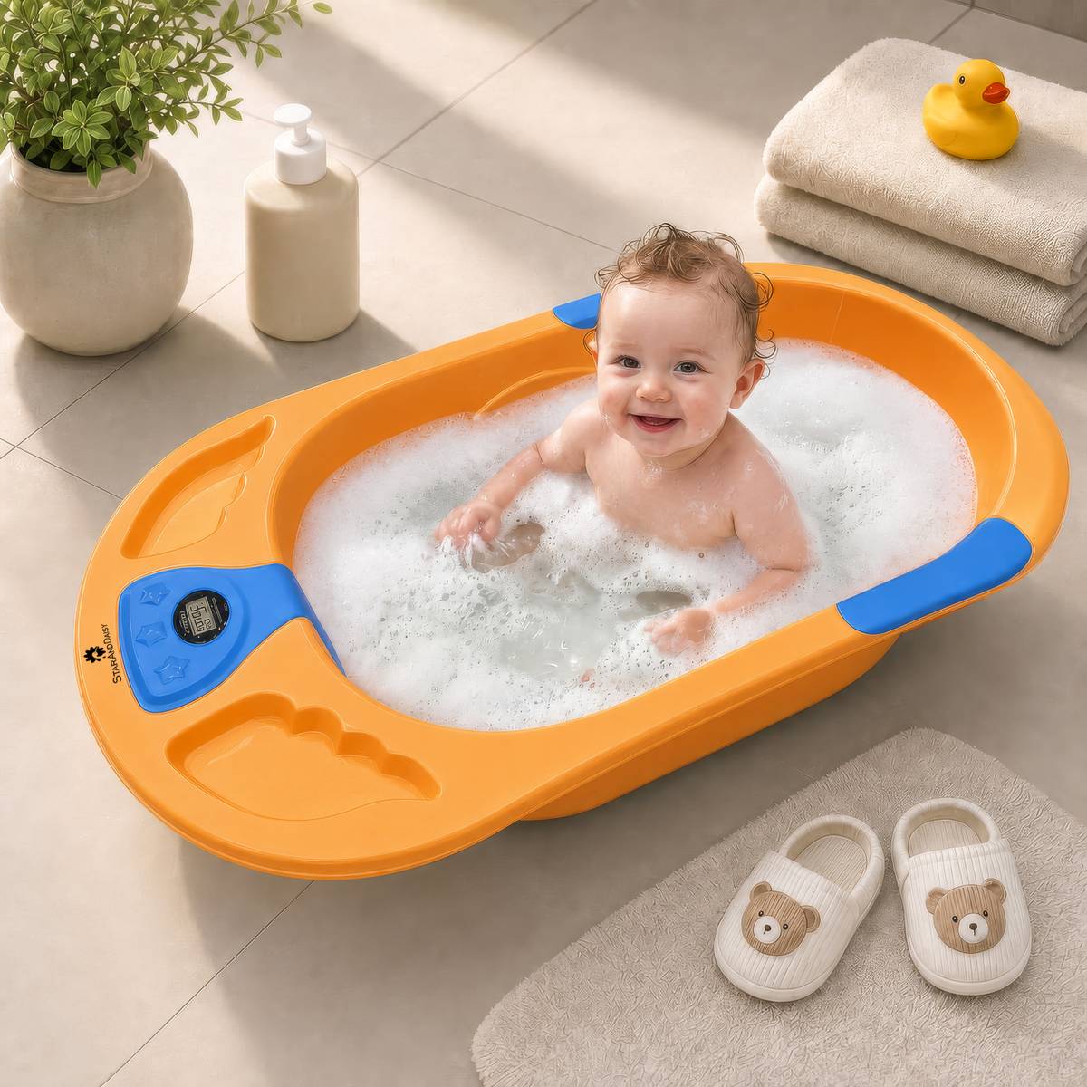 StarAndDaisy Baby Bath Tub with Temperature Sensor | New Born Baby Kids Bathtub