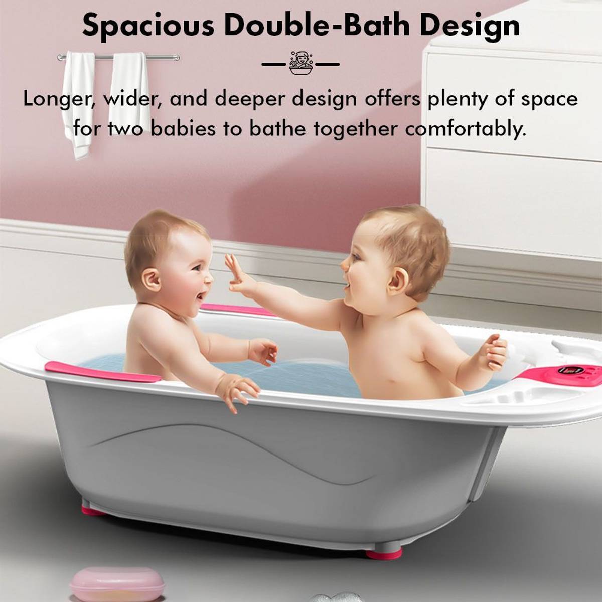 StarAndDaisy Bathtub & Bath Seat with Temperature Sensor | Baby Kids Bather chair — photo 5