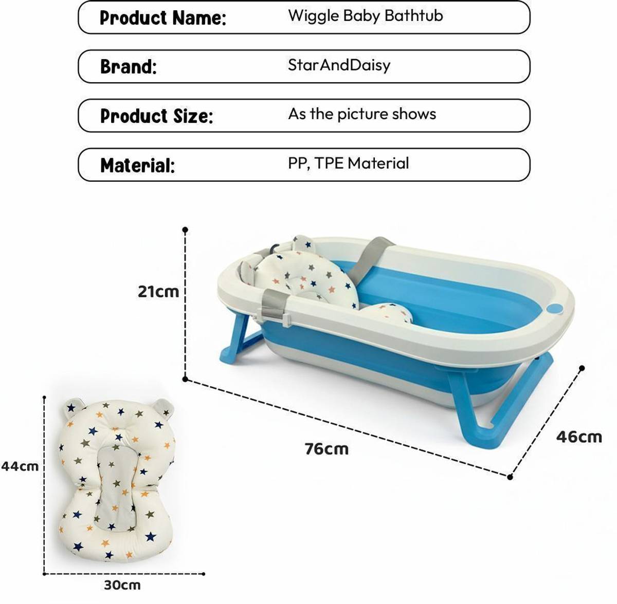 StarAndDaisy Foldable Infant Bath Tub with cushion, Newborn Toddler Bathing Support — photo 5