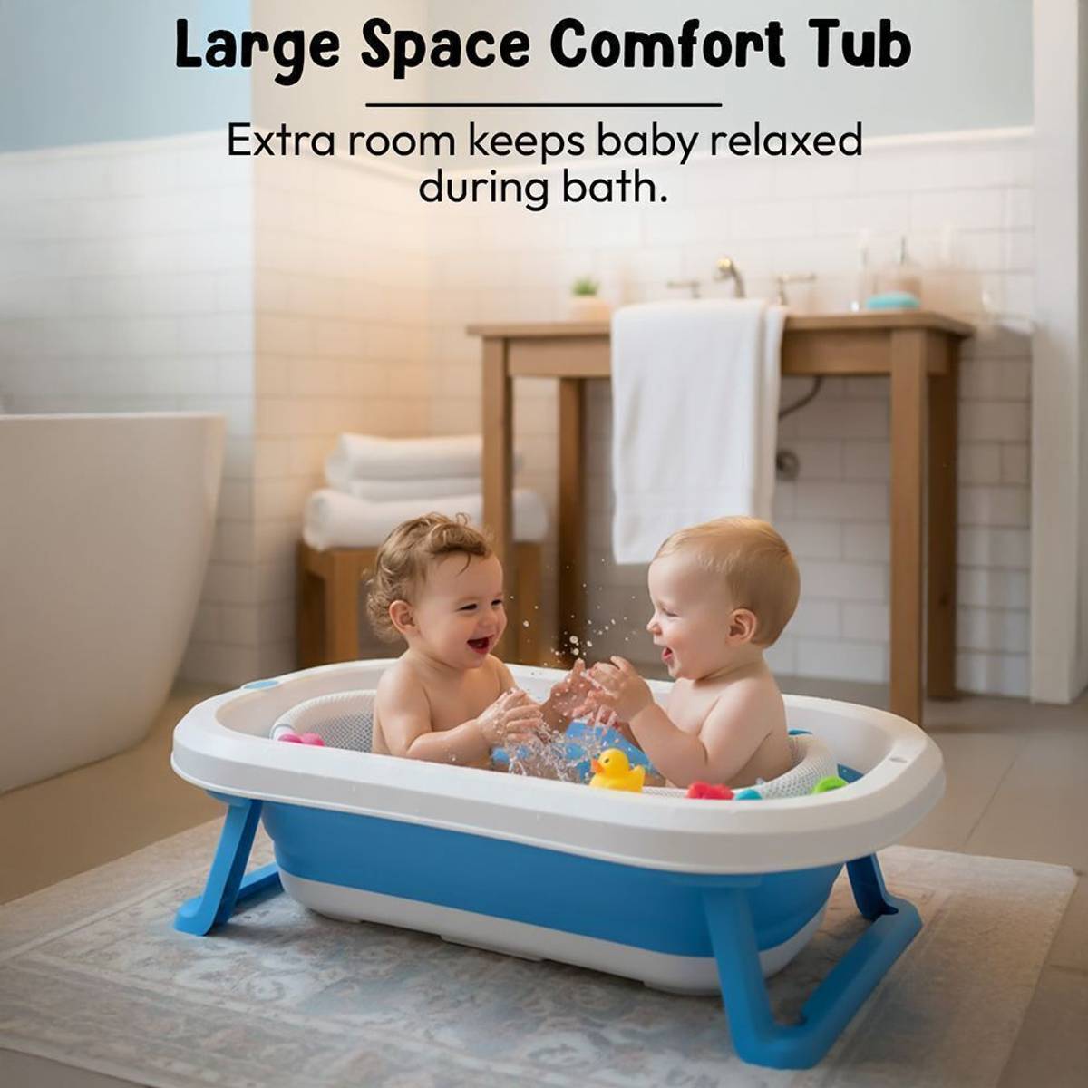 StarAndDaisy Foldable Infant Bath Tub with cushion, Newborn Toddler Bathing Support — photo 2