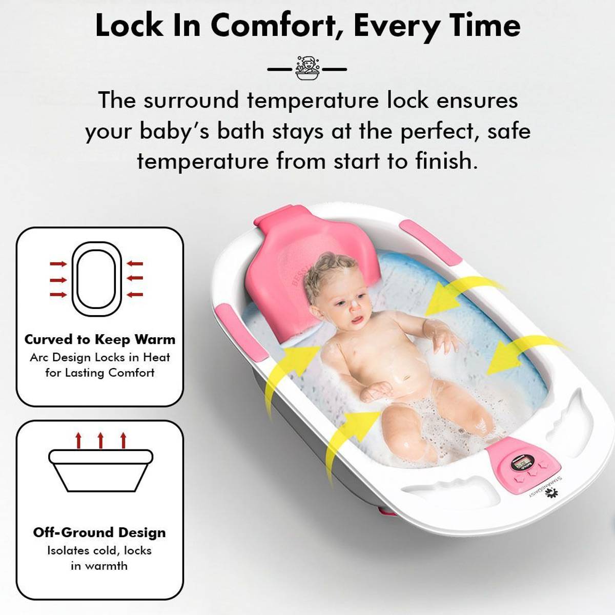 StarAndDaisy Bathtub & Bath Seat with Temperature Sensor | Baby Kids Bather chair — photo 3