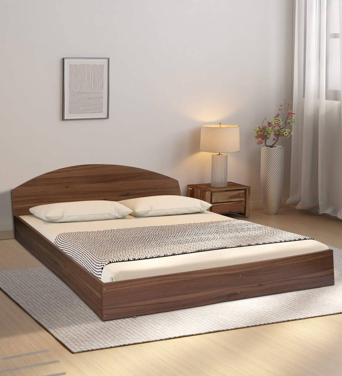 Mintwud from Pepperfry Kibo Wooden Single Bed/Wooden Cot/Palaung With Storage For Bedroom/Home Engineered Wood Single Bed, 203 cm x 188 cm (6.66 ft x 6.17 ft)