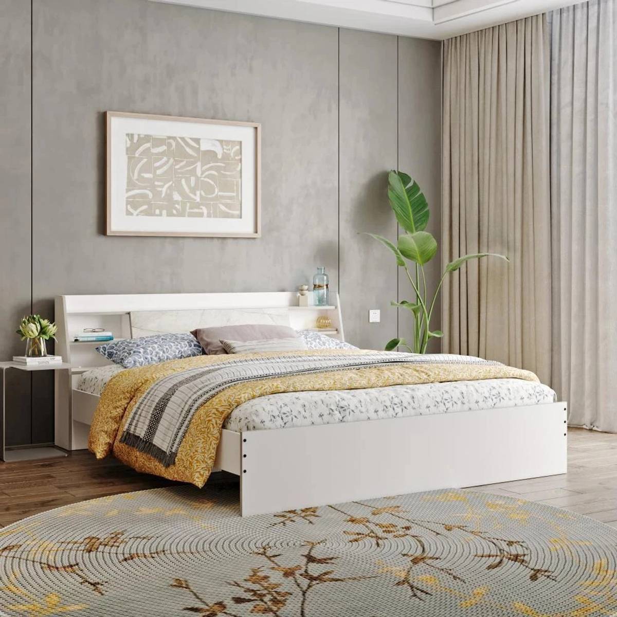 Wakefit Castor Engineered Wood King Bed, 223 cm x 191 cm (7.32 ft x 6.27 ft)