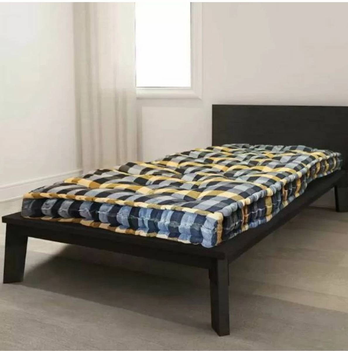 HANDLOOM Krt Cotton mattress Engineered Wood Single Bed, 76 cm x 60 cm (2.49 ft x 1.97 ft)