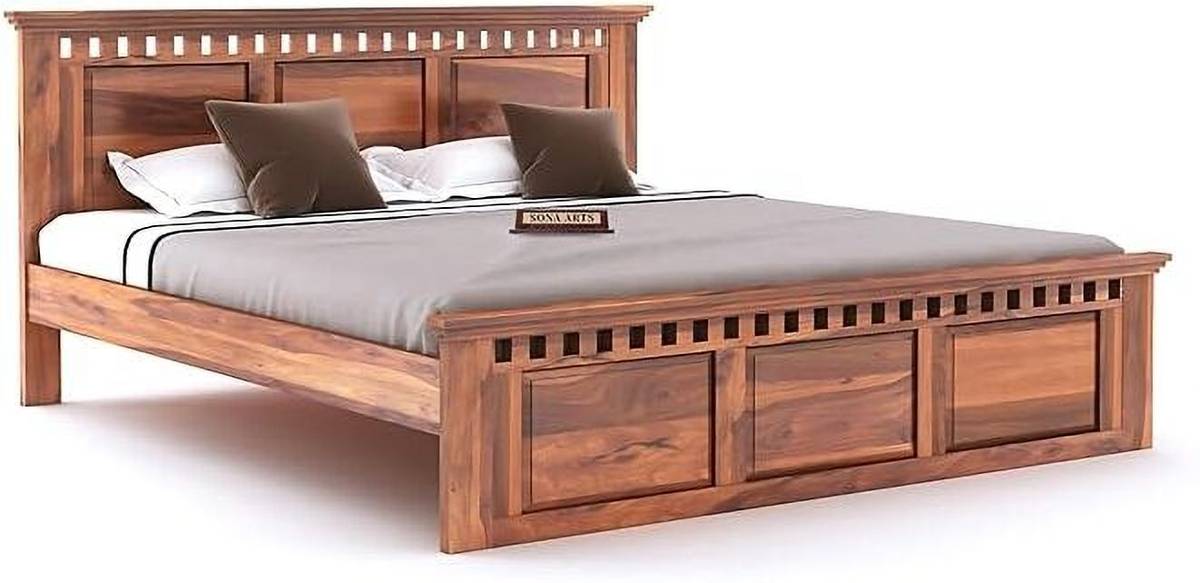 SONA ART & CRAFTS Kuber Sheesham Wood King Size Bed Without Storage Solid Wood King Bed, 208 cm x 190 cm (6.82 ft x 6.23 ft) — photo 5