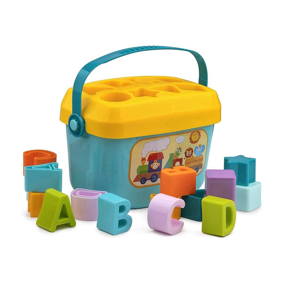 Original Baby's Plastic First Blocks, To Sort, Stack and Drop, Yellow