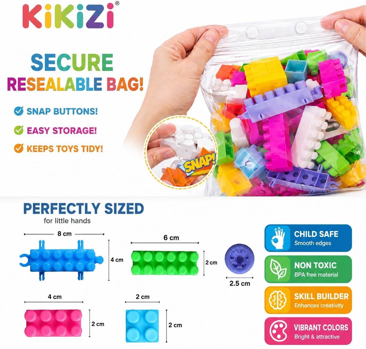 KIKIZI Educational Building Blocks for Kids – Colorful, Safe & Creative — photo 4
