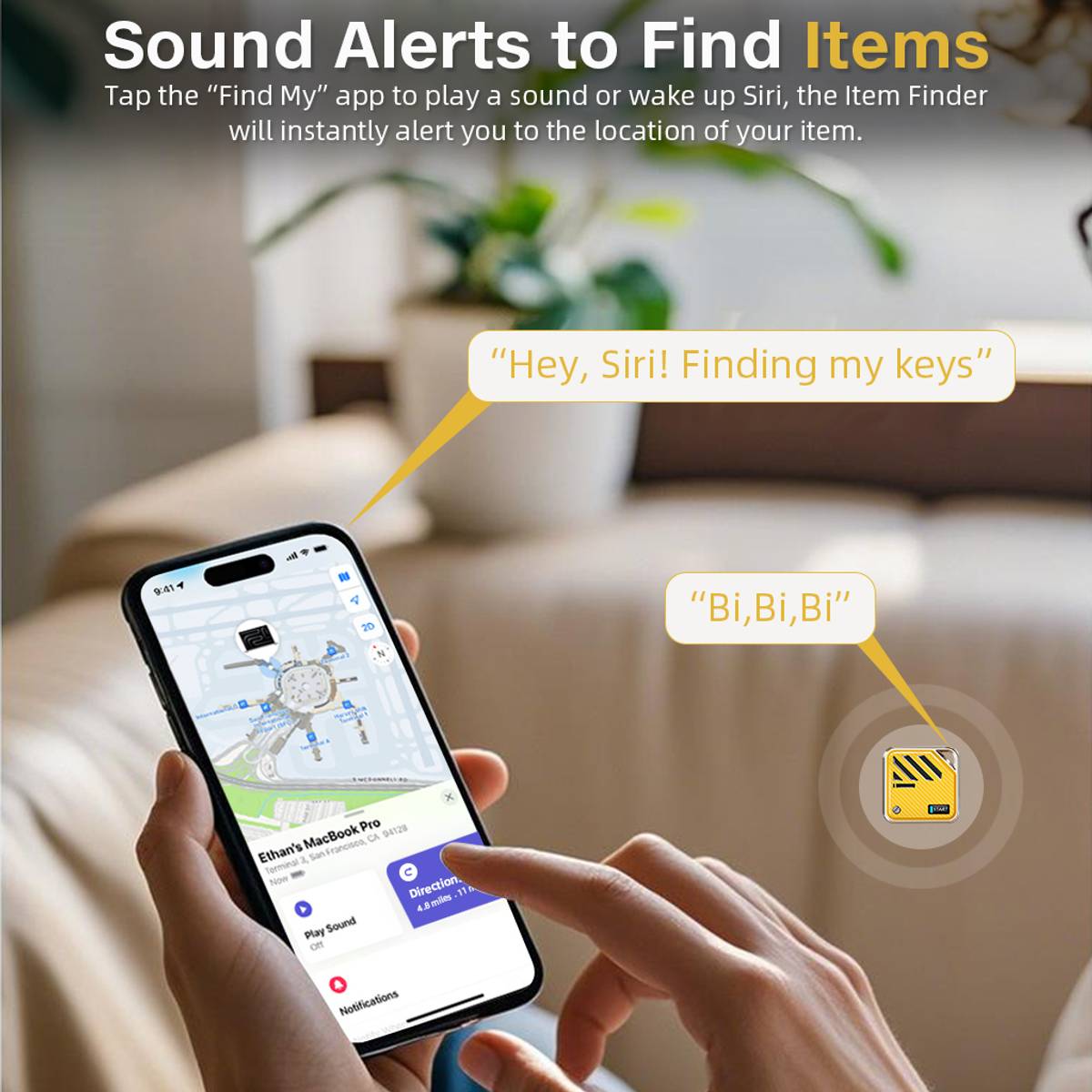 Zeitel Magnetic Bluetooth Tracker with Loop Hole Compatible with Find My App Key Finde Location Smart Tracker — photo 3