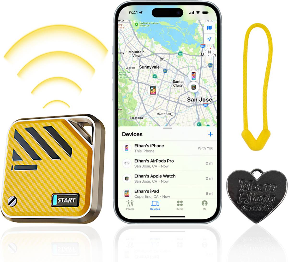 Zeitel Magnetic Bluetooth Tracker with Loop Hole Compatible with Find My App Key Finde Location Smart Tracker