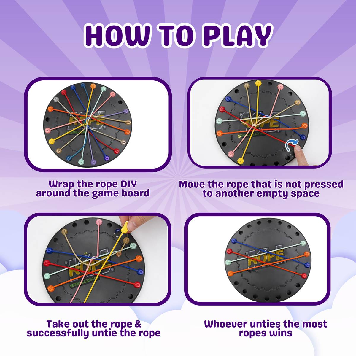 Rope Untangling Puzzle Game for Kids 4 to 8 Years Brain Teaser Logic Board Toy Board Game Accessories — photo 2
