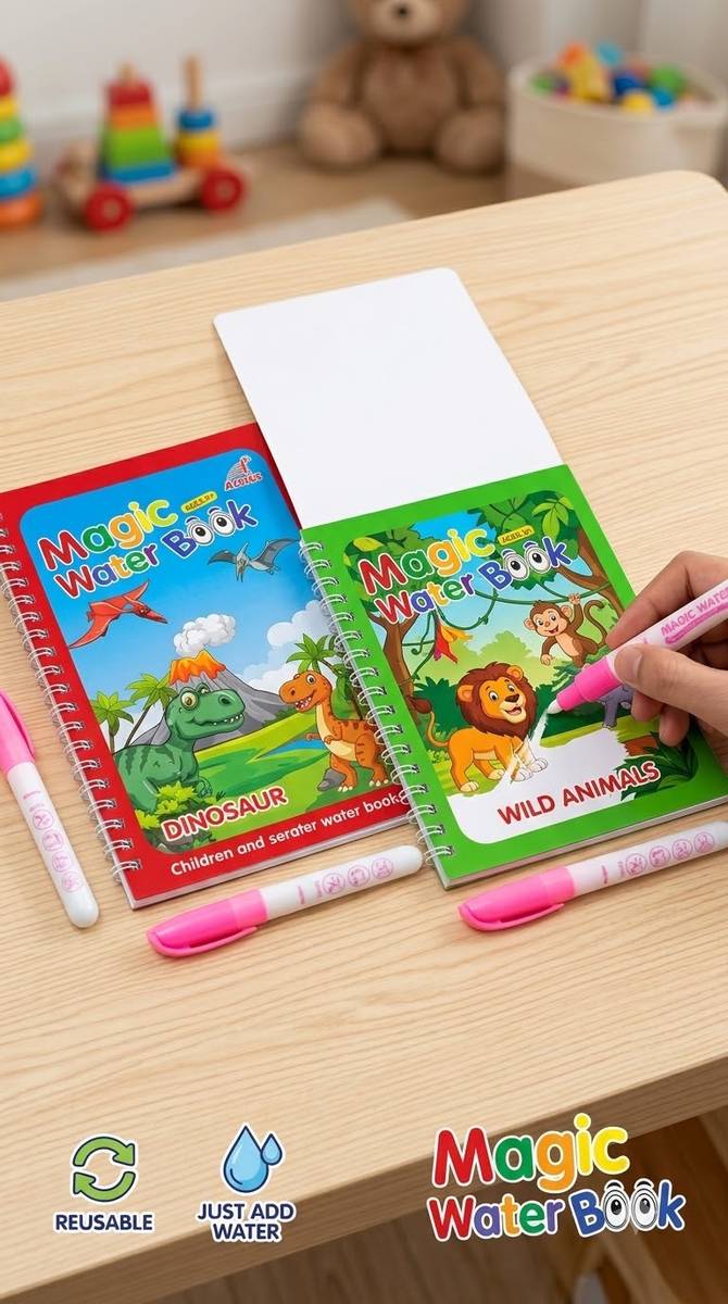 AGPglobal Kids Magic Water Drawing Books Set of 3 Educational Board Games — photo 3