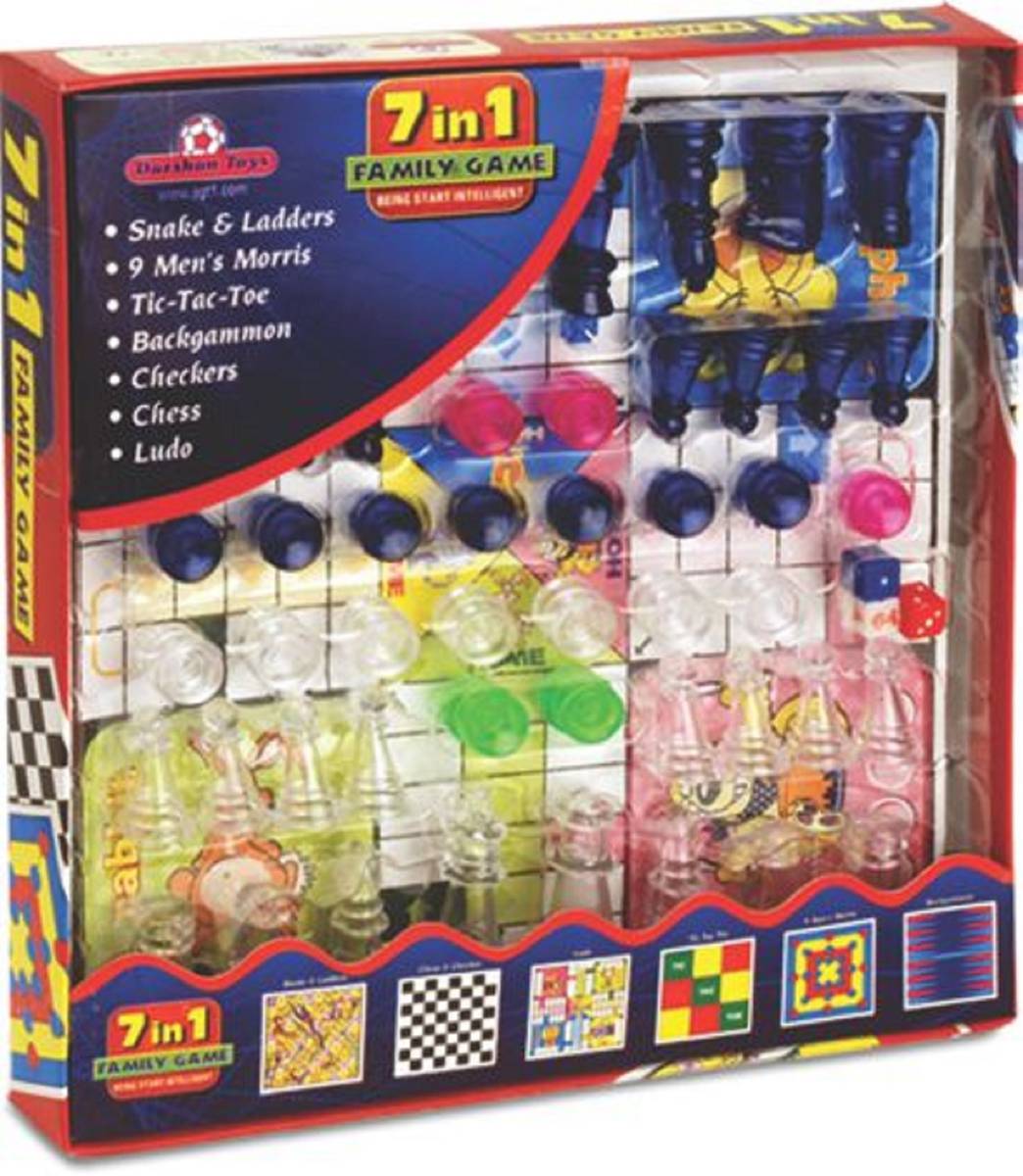 YUIOP - 7 In 1 Family Games - Includes 7 Board Games - Ultimate Family Entertainment Educational Board Games