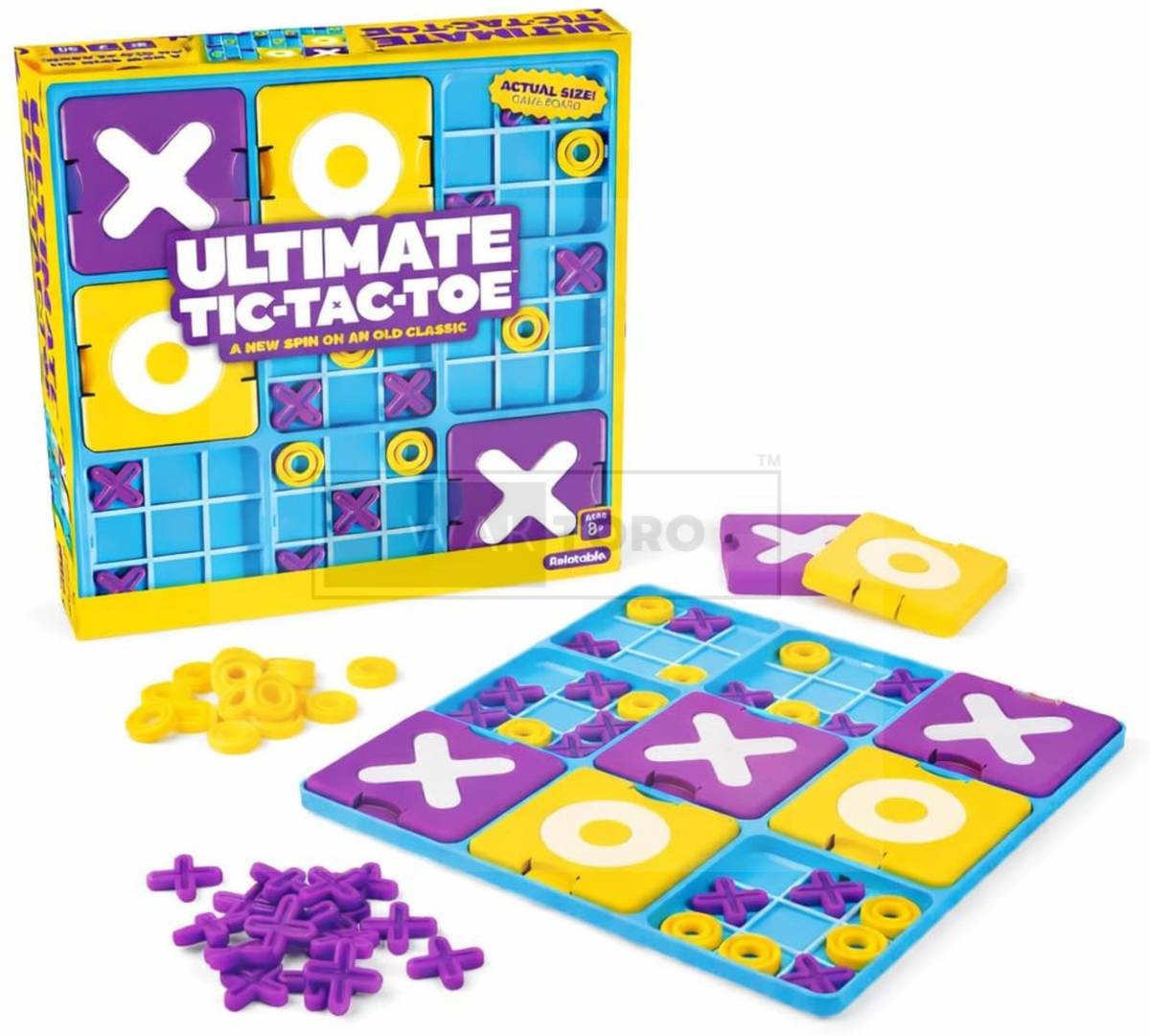 WAKTORO Ultimate Tic Tac Toe Board Game for Kids 8+ & Family Board Game Accessories