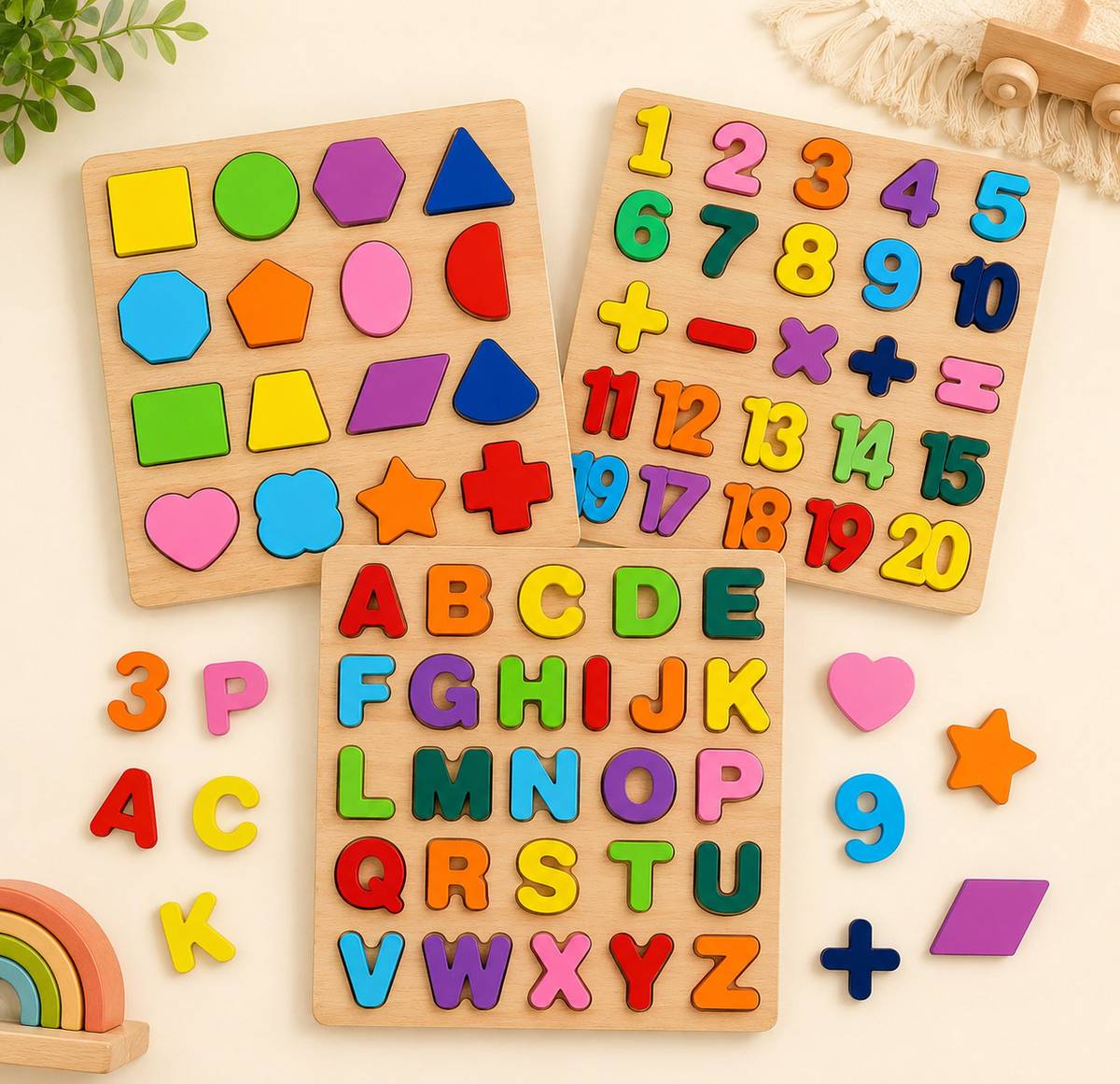 PRIVATECAVE ABCD Board ,alphabet and shape ABCD Puzzle Set number and shape puzzle set — photo 5