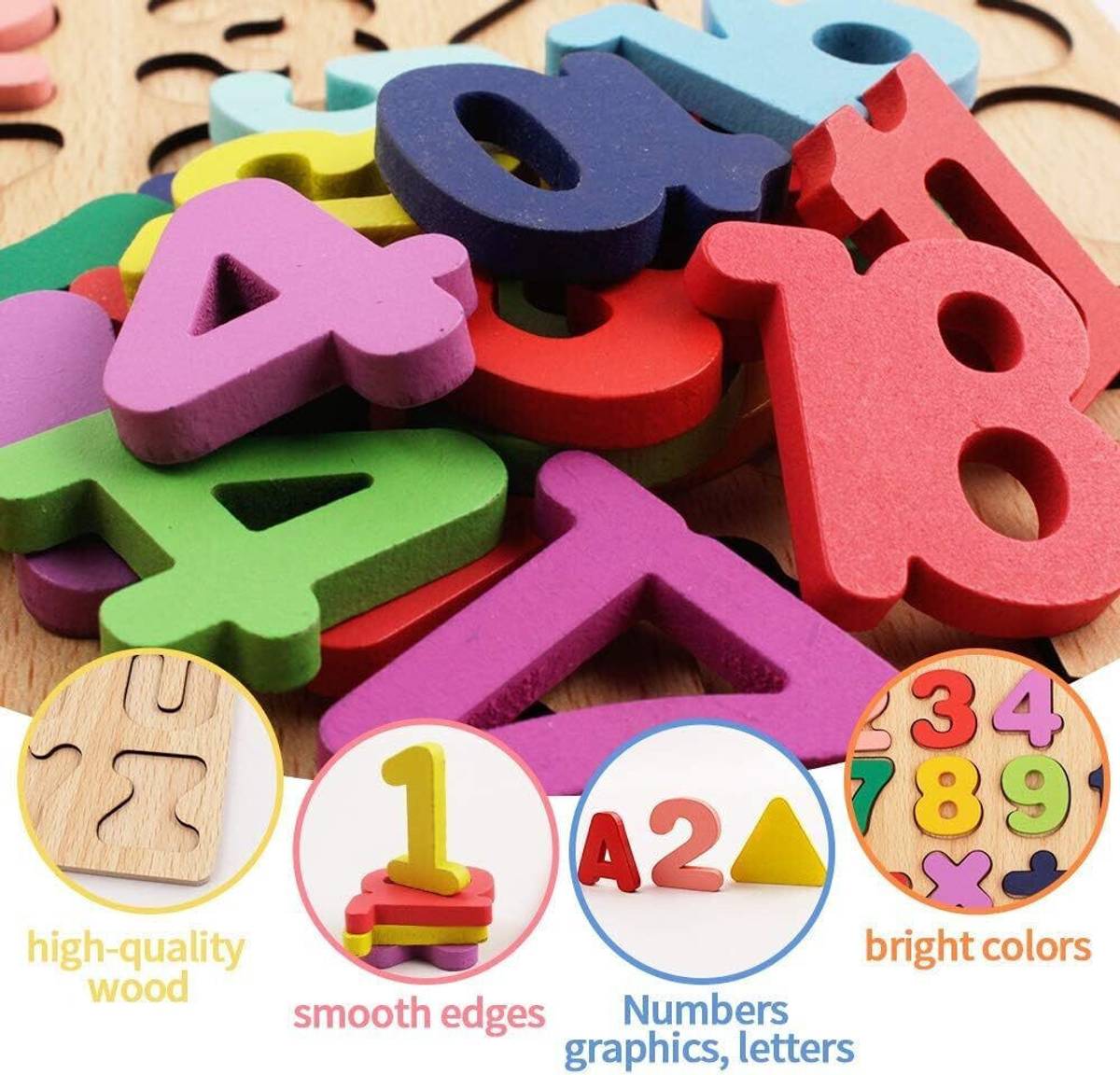 AJDK MART Puzzle Toys for 2 Years Old Boys & Girls (ABCD, Numbers & Shapes) — photo 5