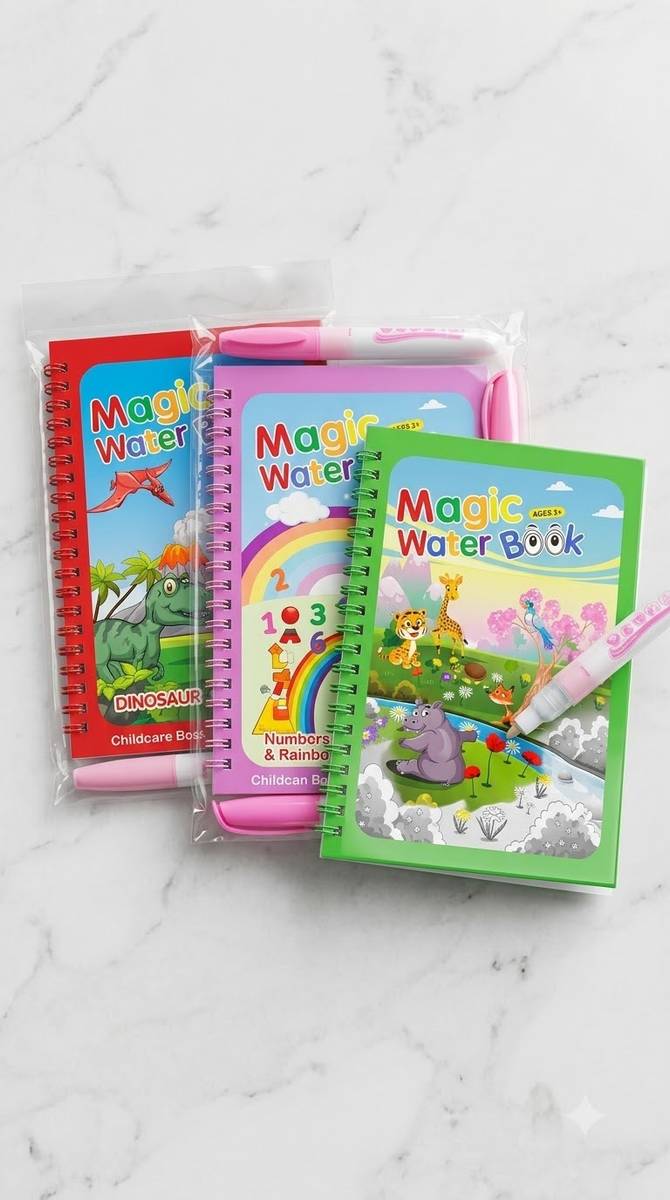 AGPglobal Kids Magic Water Drawing Books Set of 3 Educational Board Games