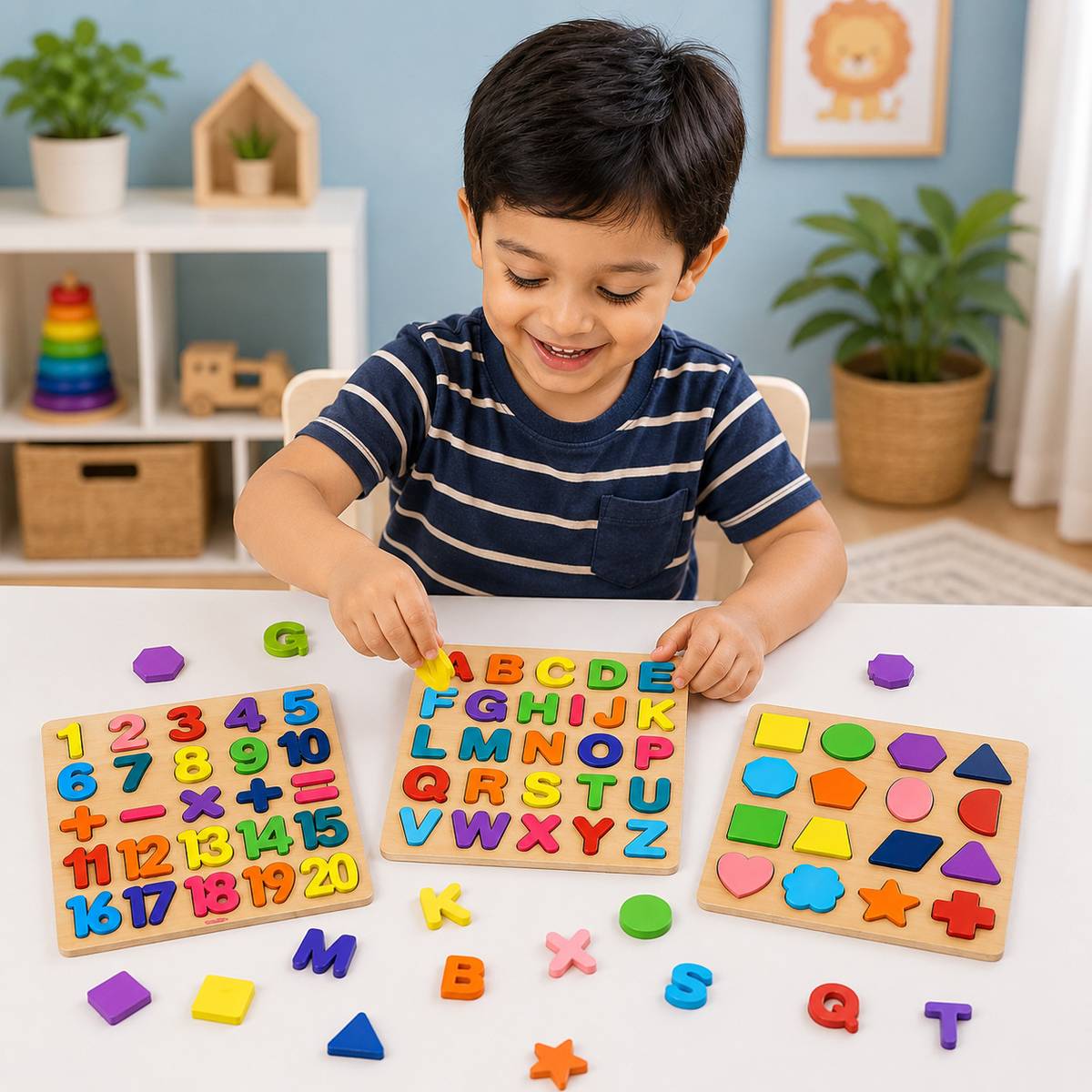 PRIVATECAVE ABCD Board ,alphabet and shape ABCD Puzzle Set number and shape puzzle set — photo 3