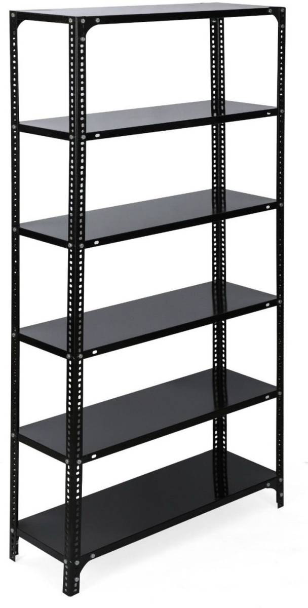fiora Slotted Angle CRC Sheet 6 Shelves Multipurpose Storage Metal Open Book Shelf