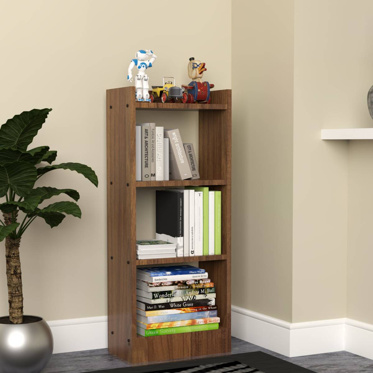 neuspace Eiffel 3 Layer Engineered Wood Open Book Shelf