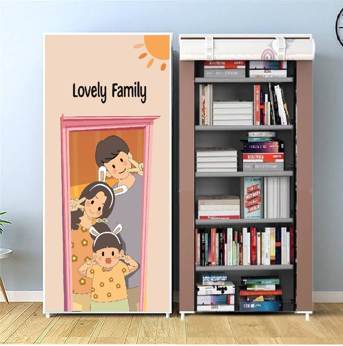 thos 6L Book Rack Lovely Family Metal Open Book Shelf