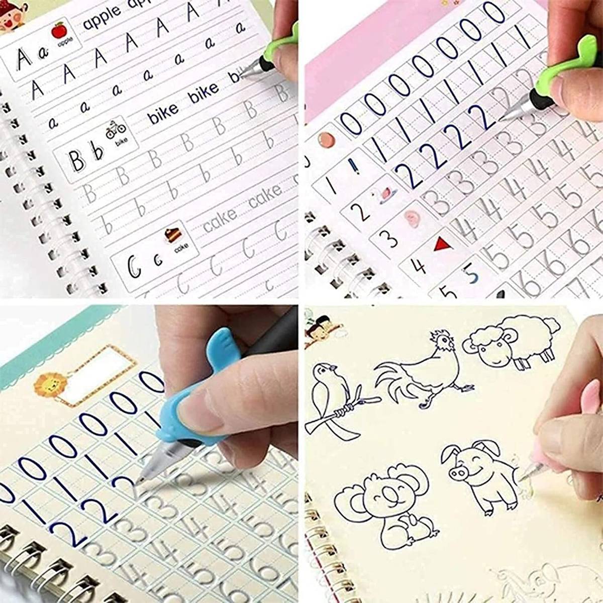 Kendora Magic Practice Copybook Set for Kids 3+ | 4 Books, Pen, Refills & Grip — photo 3