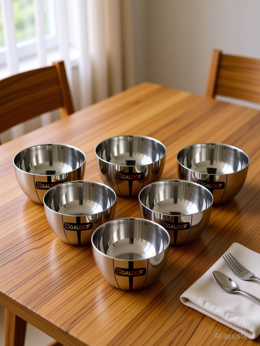 Stainless Steel Vegetable Bowl heavy gauge set of 6 — photo 2