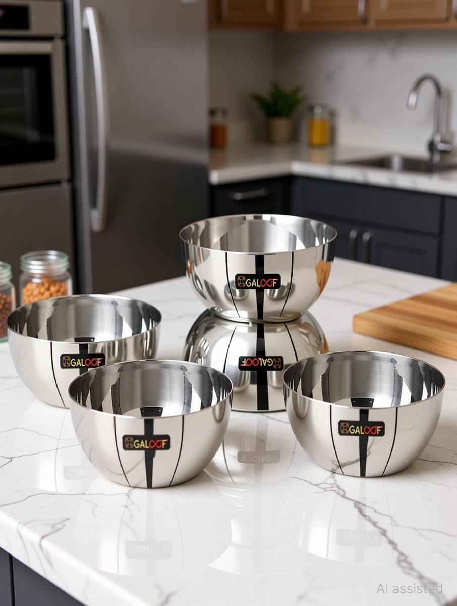 Stainless Steel Vegetable Bowl heavy gauge Vegetable bowl set of 5 Stainless Steel vati