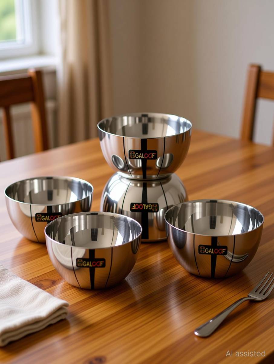 Stainless Steel Vegetable Bowl heavy gauge Vegetable bowl set of 5 Stainless Steel vati — photo 2