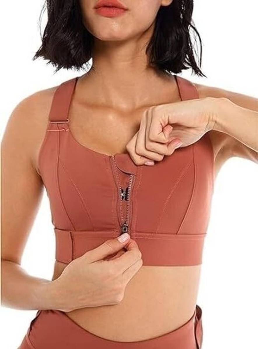 Sports Yoga Bra with Adjustable Straps High Impact Shockproof Brassiere Women Sports Lightly Padded Bra