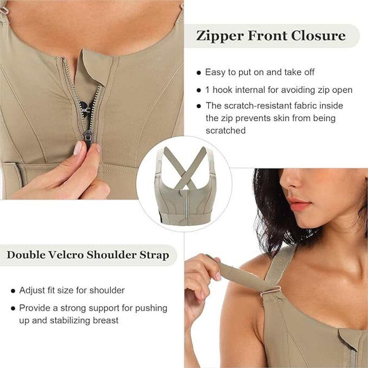 gvv Women Sports Bra High Impact Shockproof Gym Workout Yoga Bra Adjustable Strap Women Sports Lightly Padded Bra — photo 3