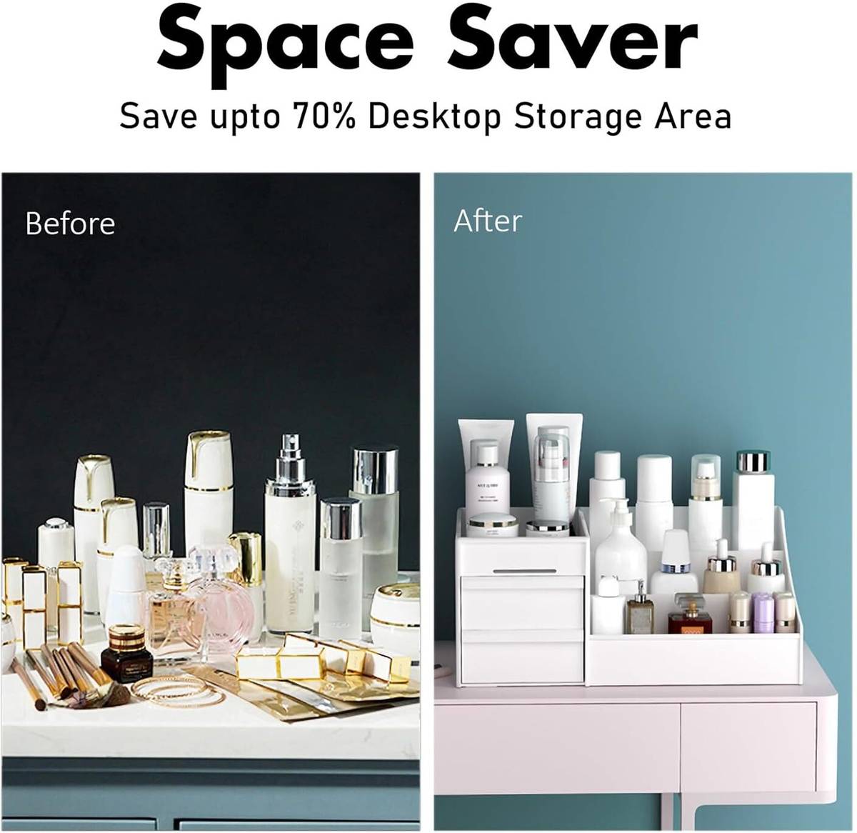 FlatKitch 7 Compartments Plastic Countertop Storage for Dressing Table & Stationery items — photo 5