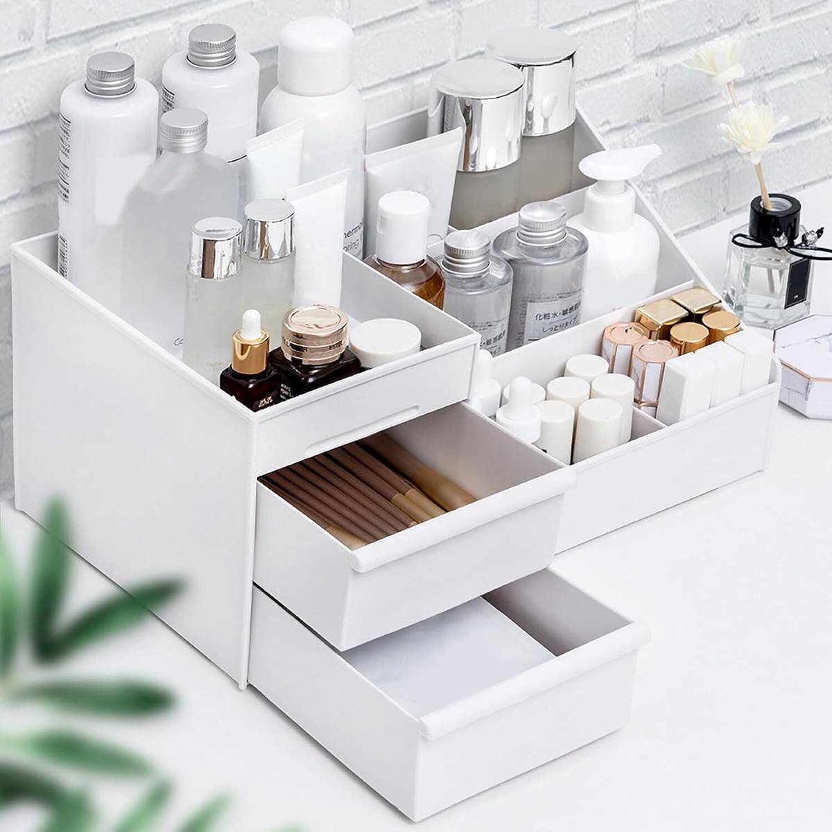 FlatKitch 7 Compartments Plastic Countertop Storage for Dressing Table & Stationery items — photo 3