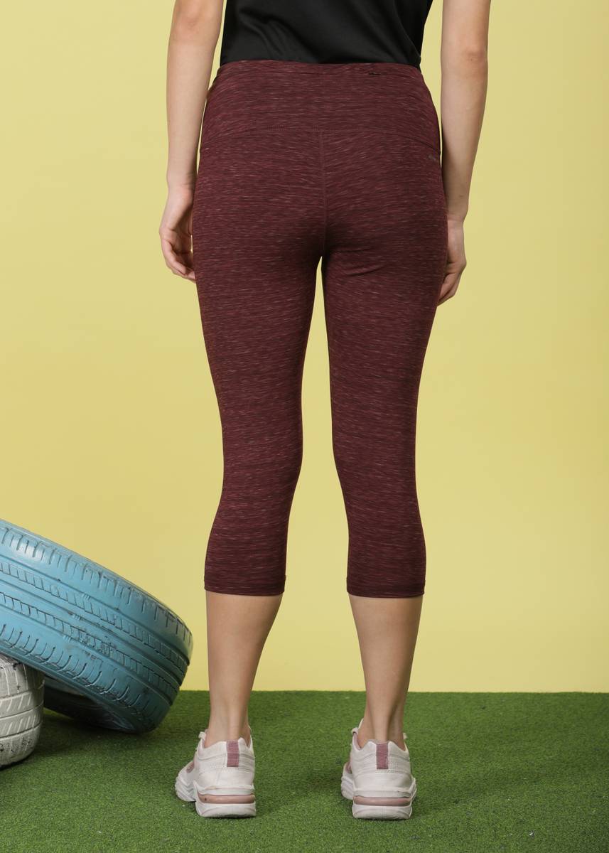 Dollar Microfiber Anti Bacterial Elastane Stretch Sports Women Maroon Capri — photo 4