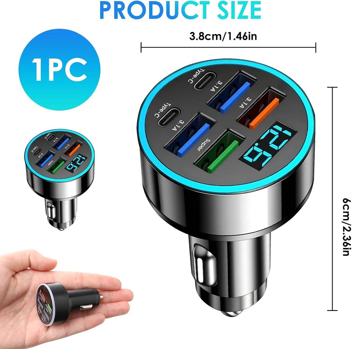 Velmi 45 W Qualcomm Certified Turbo Car Charger — photo 2