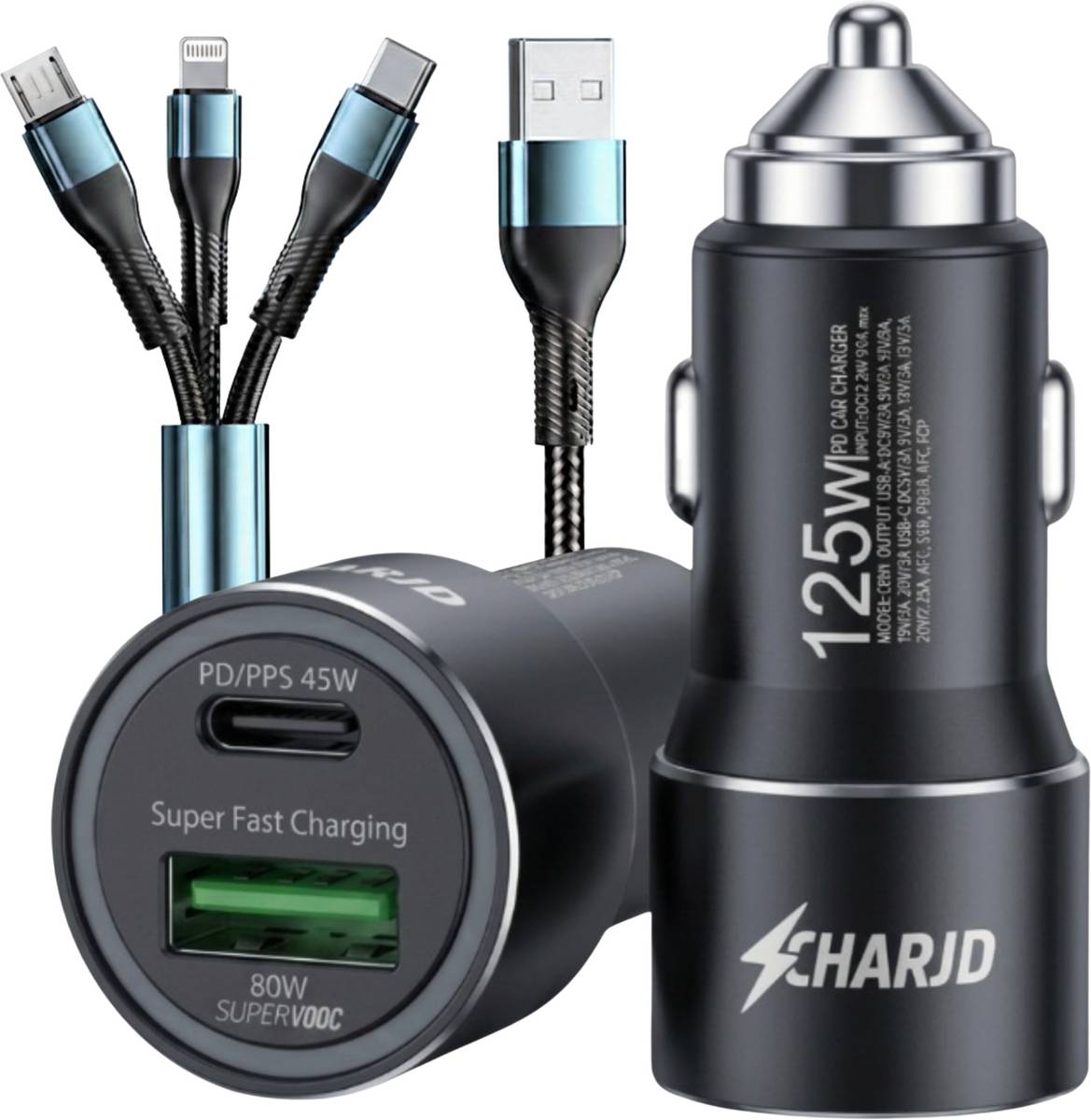 CHARJD 125 W Qualcomm 3.0 Turbo Car Charger