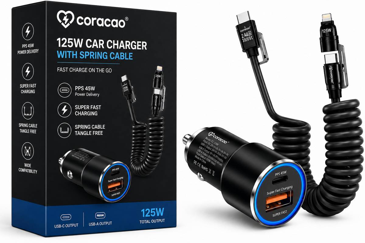 Coracao 125 W Qualcomm Certified Turbo Car Charger