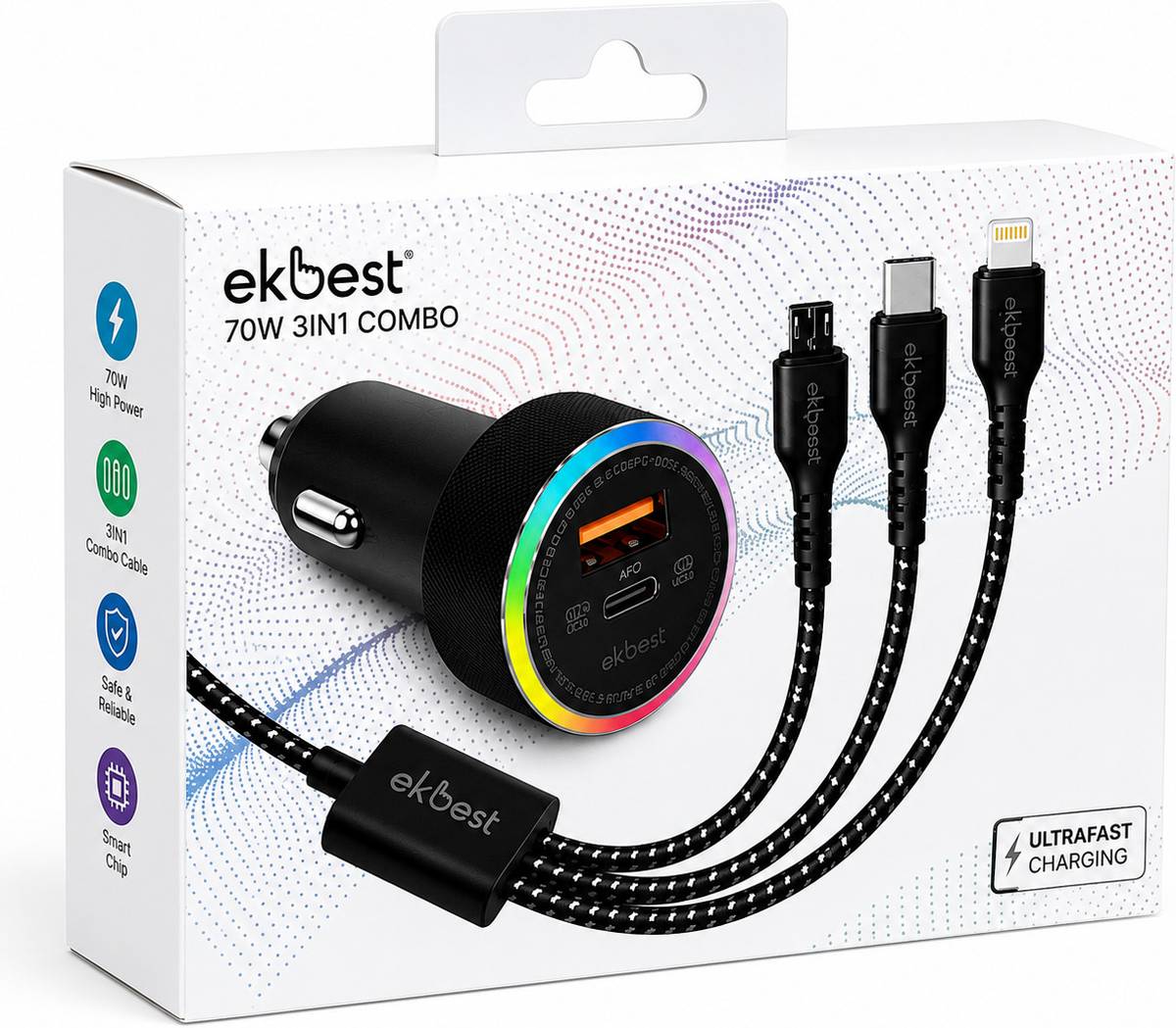 EKBEST 70 W Turbo Car Charger
