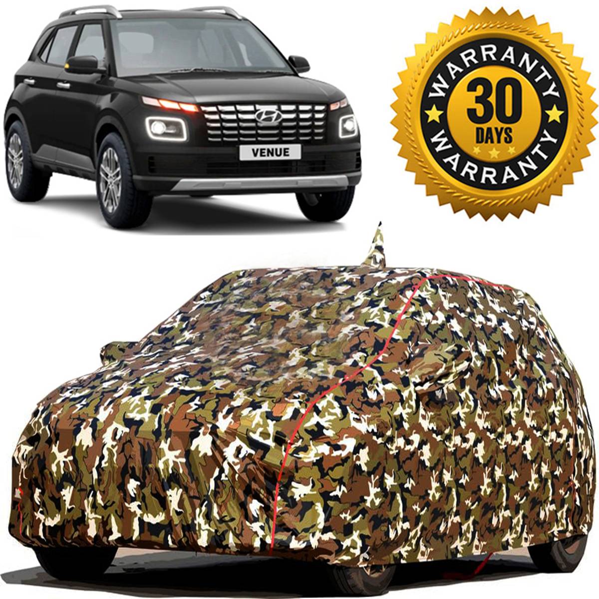 TAXZONE Car Cover For Hyundai Venue, Venue E 1.2 Petrol, Venue S 1.4 CRDi, Venue SX Diesel, Venue S Petrol (With Mirror Pockets)