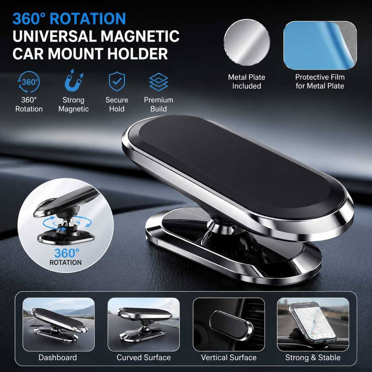 FS Cube Car Mobile Holder for Magnetic, Dashboard