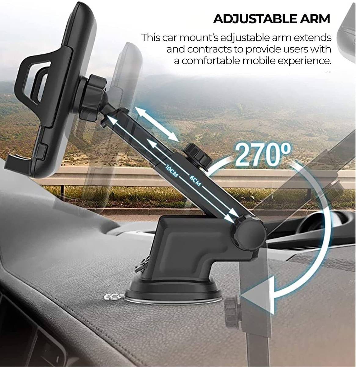 Hold up Car Mobile Holder for Windshield, Dashboard — photo 2