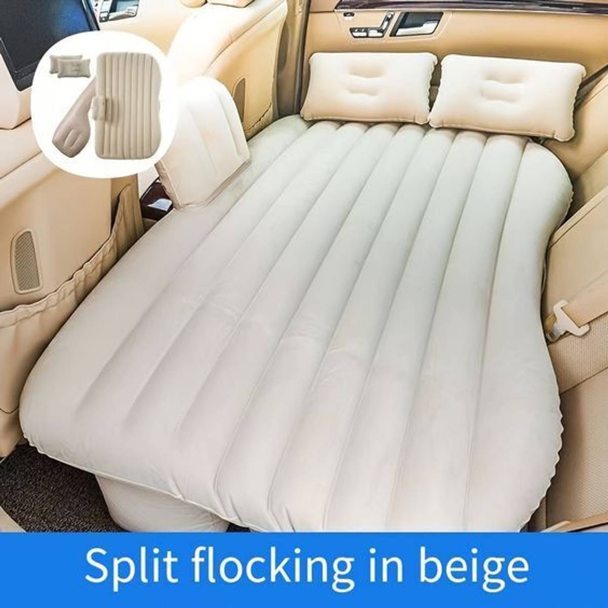 Bluejack Car Inflatable Bed with Pump & 2 Air Pillow|Quick Inflatable Back Seat Bed Car Inflatable Mattress|Car Bed Mattress|Car Bed For Kids,Travel,Trips,Camping Car Inflatable Bed