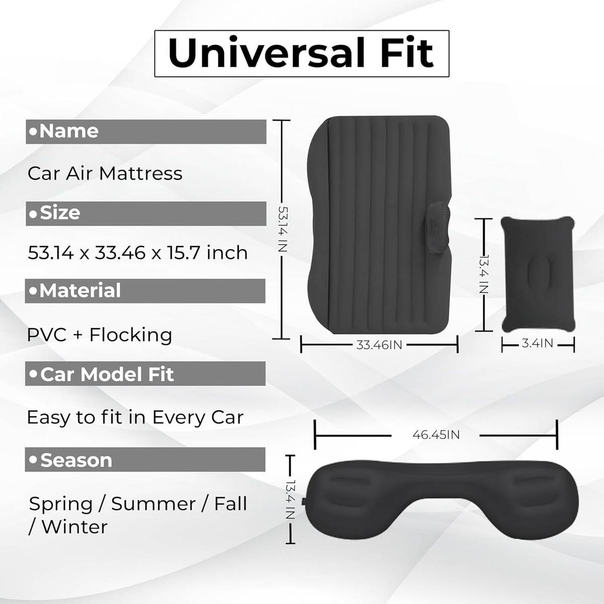 OCTOPUSPRIME Inflatable Travel Car Bed Air Sofa with Two Inflatable Pillow and Air Pump — photo 5