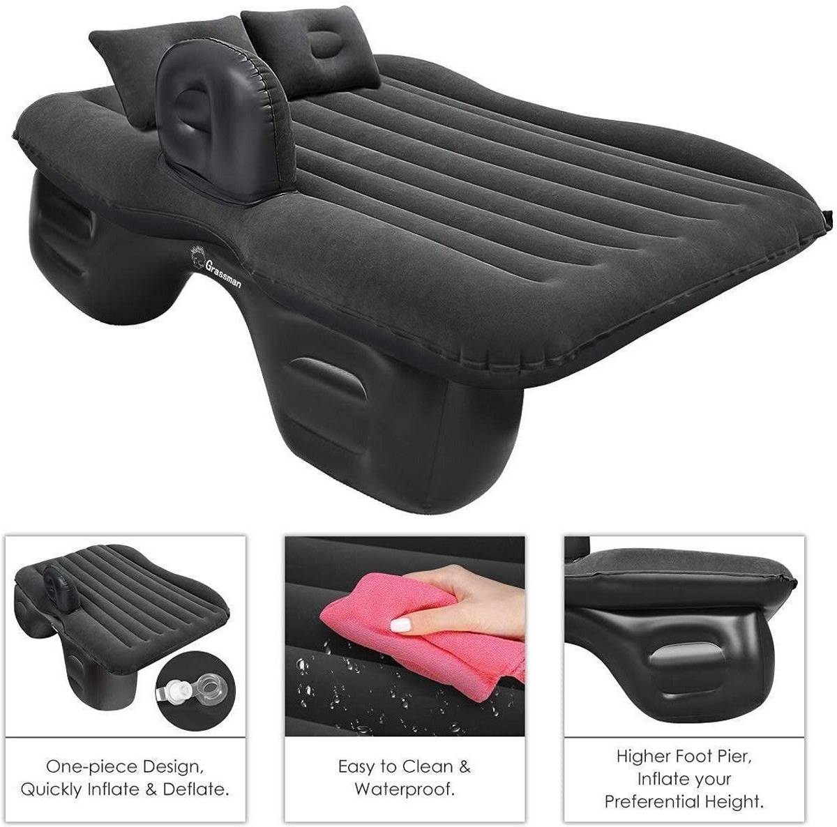 BALKRISHNA ENTERPRISE Premium Car Air Mattress With Air & 2 Pillow|Travel,Picnic,Pool,Black| Universal Fit Car Inflatable Bed — photo 3