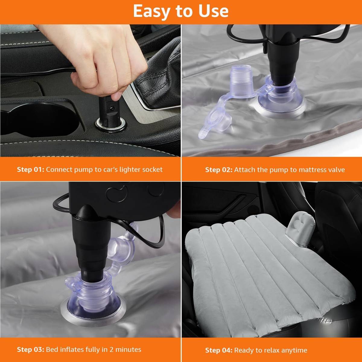 CSUNIVERSALL Car Air Mattress_Grey Car Inflatable Bed — photo 5