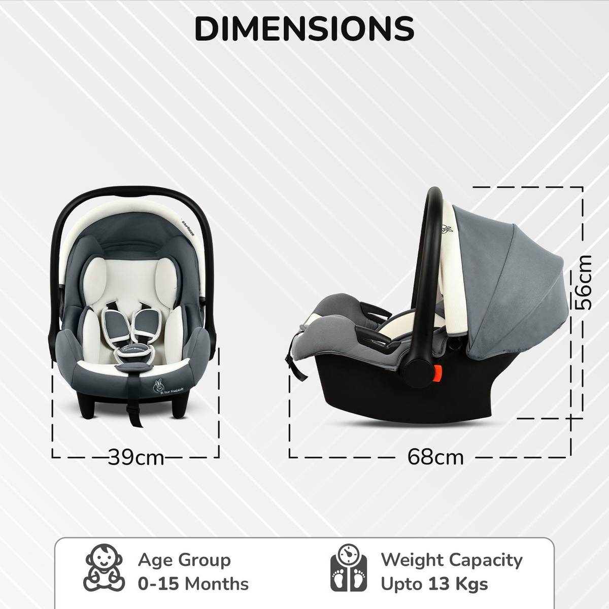 R for Rabbit Picaboo Sportz 3 in 1 Carry Cot with Breathable Fabric for 0-15 Months Baby Carry Cot — photo 5