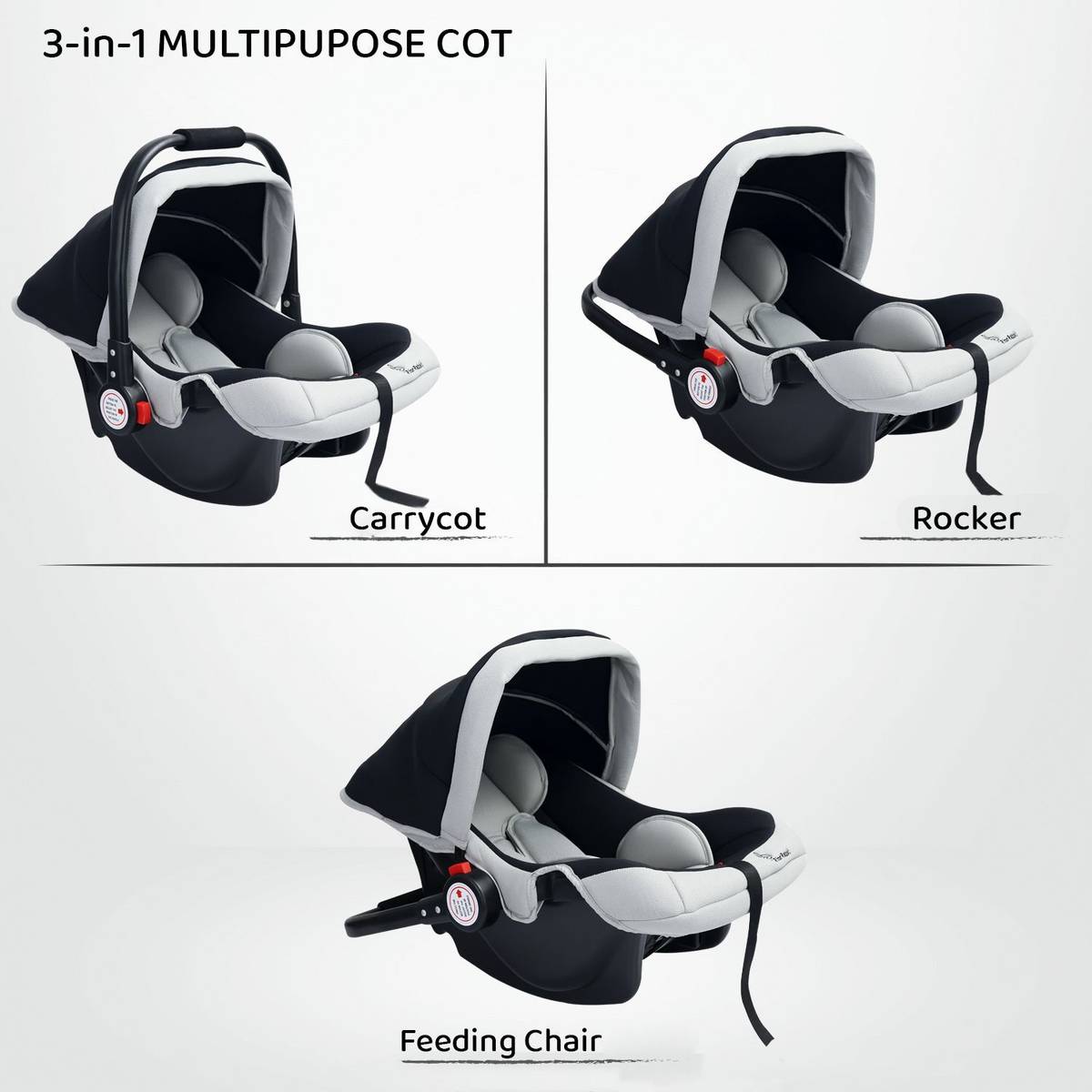 R for Rabbit Cozy Cot 3 Point Safety Harness with UV For 0 to 15 Months Babies Baby Carry Cot — photo 3