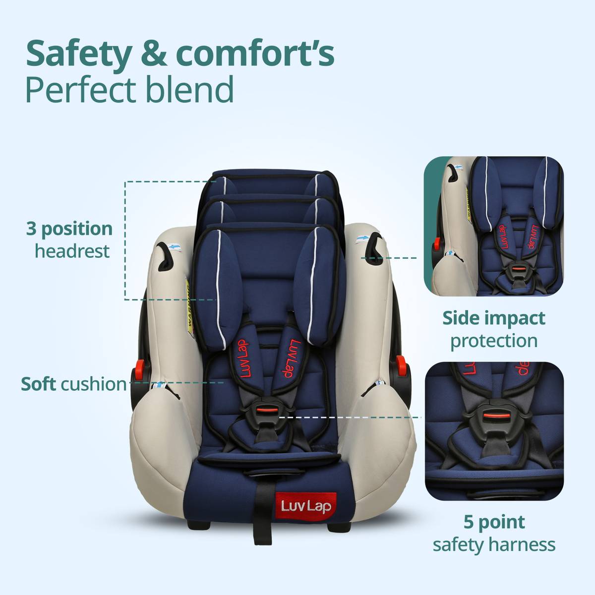 LuvLap 4-in-1 Infant/Baby Car Seat cum Baby Carry Cot, for New Born Baby to 15 Months Baby Car Seat — photo 4