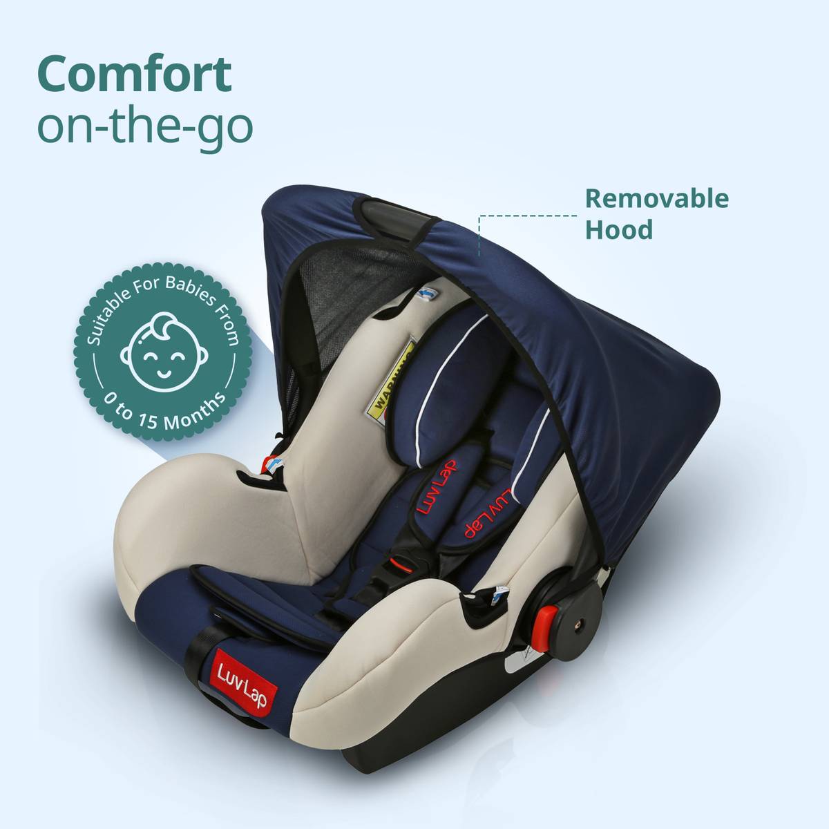 LuvLap 4-in-1 Infant/Baby Car Seat cum Baby Carry Cot, for New Born Baby to 15 Months Baby Car Seat — photo 5
