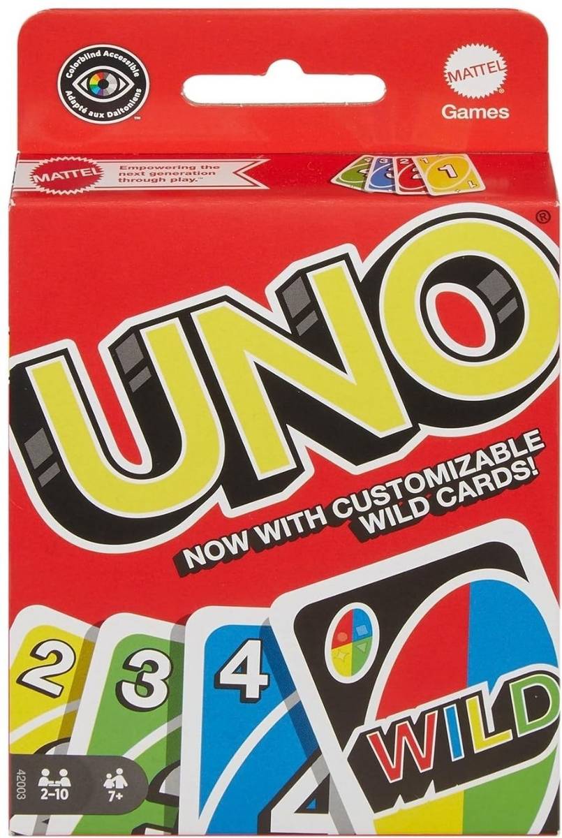 UNO Playing Cards Game with Customizable Wild Cards for Kids & Adults