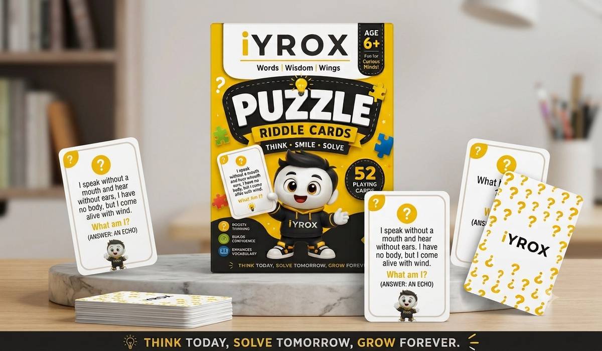 iYROX Kids Riddle Cards | 52 STEM Educational Flash Cards for 6–18 Years
